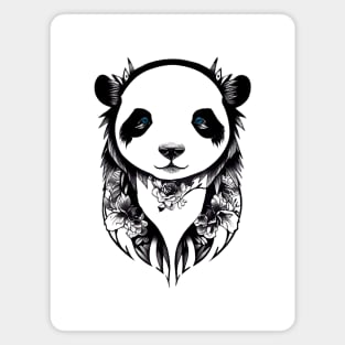 Panda Bear Wild Animal Nature Illustration Art Tattoo Magnet